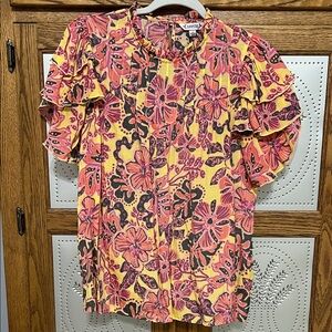 Nanette Lenore Floral Ruffle Blouse